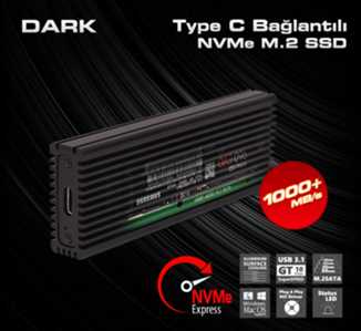 Dark DK-AC-DSEM4 Type-C Gen2- M.2 NVMe Disk Kutusu