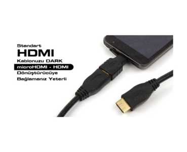 Dark Micro HDMI Erkek - HDMI Dişi Çevirici