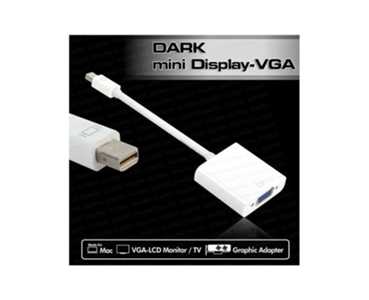 Dark Mini DisplayPort to VGA Dişi Çevirici