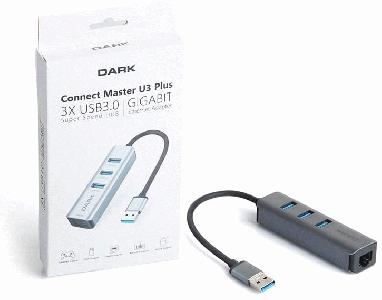 Dark DK-AC-USB332GL Usb3.0 to 3xUsb3.0-RJ45 Çevrci