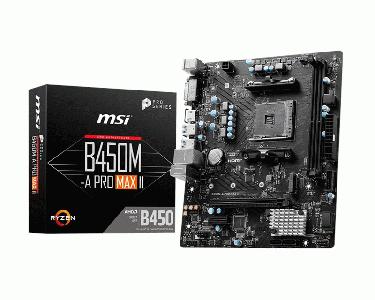MSI B450M-A Pro Max II AM4 Ryzen DDR4 Dvi-D Hdmi