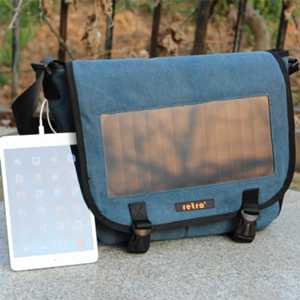 RETRO Solar 7 Watt 30L Mavi Kanvas Omuz Çantası