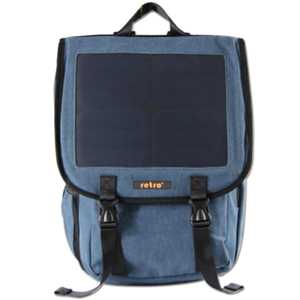 RETRO Solar Backpack 10 Watt 38L Mavi Kanvas Sırt Çantası