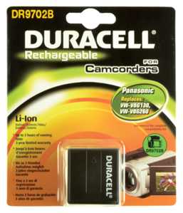 DURACELL DR9702B Panasonic VW-VBG260 Kamera Pili
